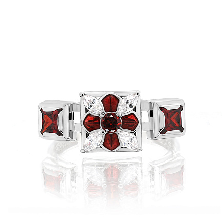 Кольцо из серебра с фианитами