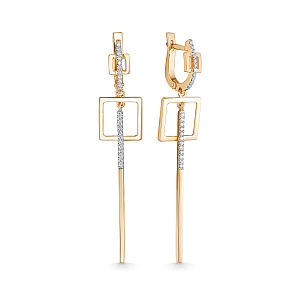 Серьги из красного золота с бриллиантами