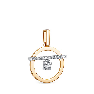 Подвеска из красного золота с бриллиантом