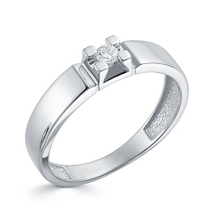 Кольцо из белого золота с бриллиантом