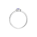 Кольцо из белого золота с бриллиантами, танзанитом