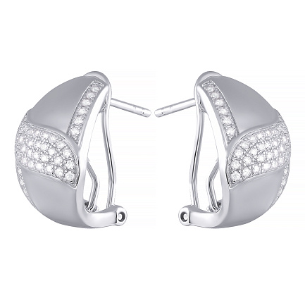 Серьги из серебра с фианитом