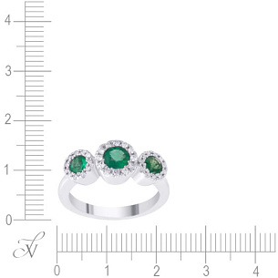 Кольцо из белого золота с изумрудом