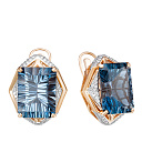 Серьги из красного золота с бриллиантами, топазами