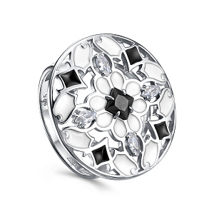 Кольцо из серебра с фианитами