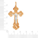 Крест ручной работы из комбинированного золота