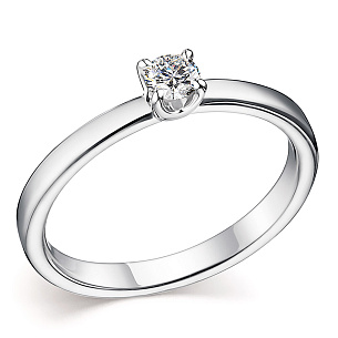 Кольцо из белого золота с бриллиантом