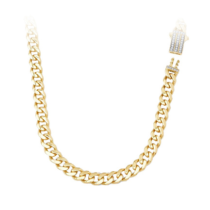 Колье из желтого золота с фианитом