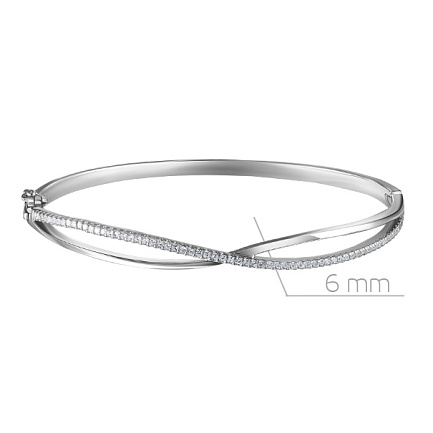 Браслет декоративный из серебра с фианитом