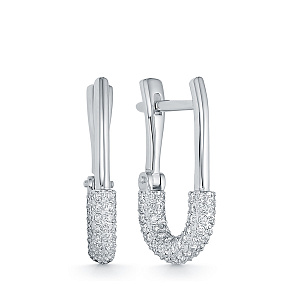 Серьги из белого золота с бриллиантами