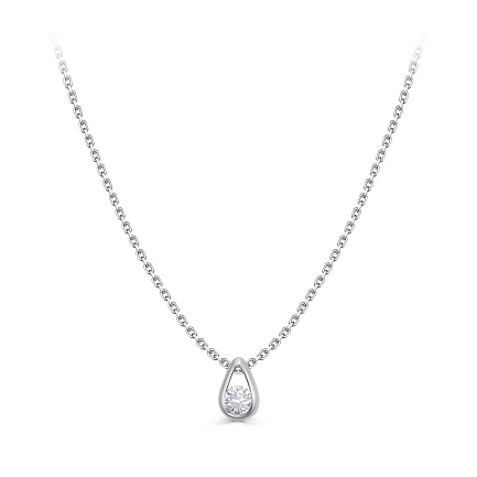 Колье из белого золота с бриллиантом