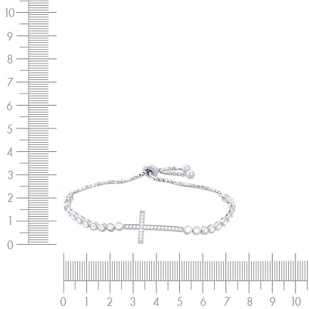 Браслет декоративный из серебра с фианитом