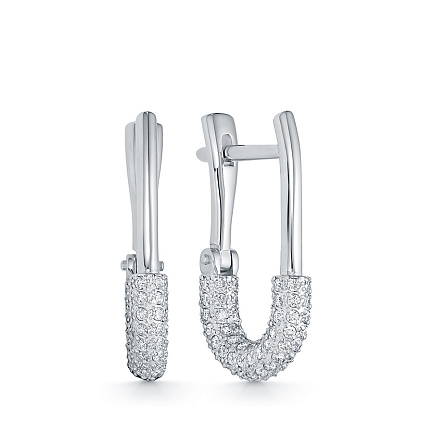 Серьги из белого золота с бриллиантами