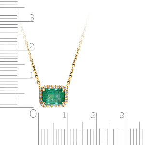 Колье из желтого золота с бриллиантами, плетение якорное