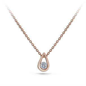 Колье из красного золота с бриллиантом