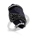 Кольцо из серебра с авантюрином, фианитами