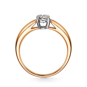 Кольцо из красного золота с бриллиантом