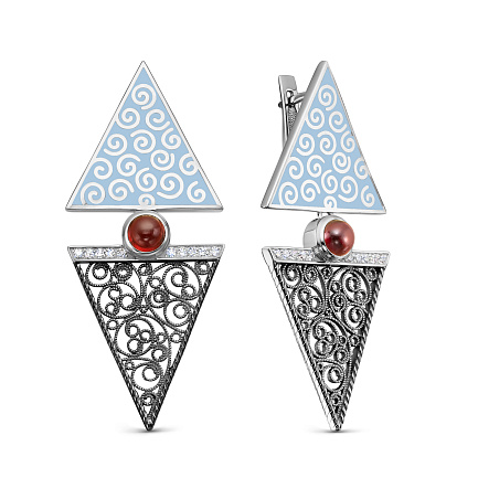 Серьги с английским замком из серебра