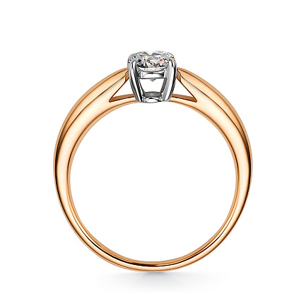 Кольцо из красного золота с бриллиантом