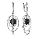 Серьги с английским замком из белого золота с бриллиантами