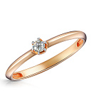 Кольцо из красного золота с фианитом