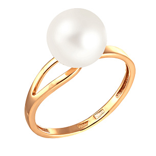 Кольцо из красного золота с жемчугом