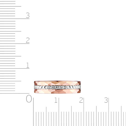 Кольцо обручальное с алмазной гранью