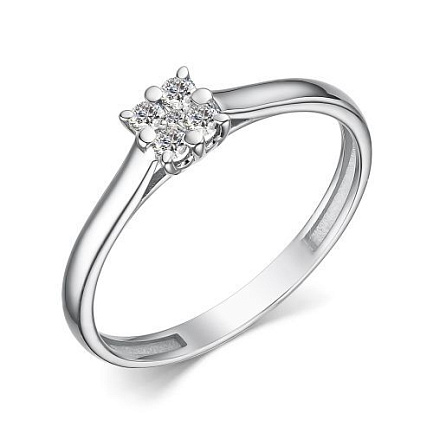 Кольцо из белого золота с бриллиантами