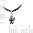 Колье из желтого золота с каучуком, фианитом