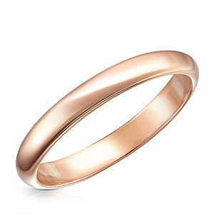Кольцо обручальное из красного золота