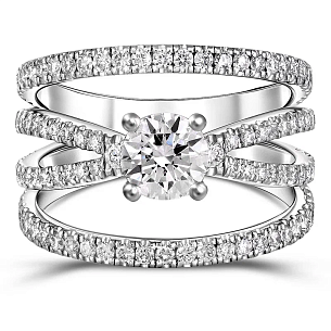 Кольцо из белого золота с бриллиантом