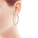 Серьги-пусеты из белого золота с фианитом