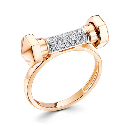 Кольцо из красного золота с бриллиантами