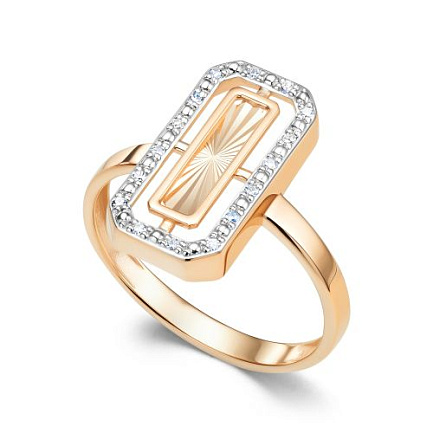 Кольцо из красного золота с бриллиантами