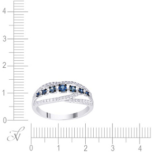 Кольцо из белого золота с сапфиром