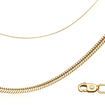 Цепь автомат из желтого золота, плетение панцирное