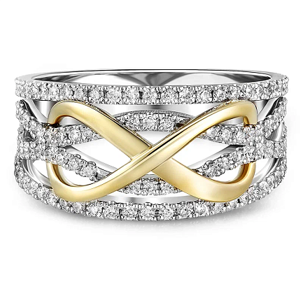 Кольцо из белого золота с бриллиантами