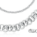 Цепь ручной работы из серебра, плетение флоренция