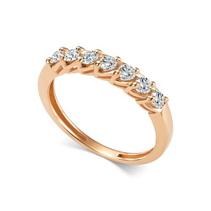 Кольцо из красного золота с бриллиантом