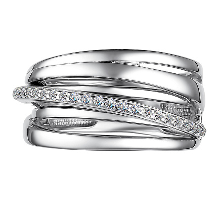 Кольцо из серебра с фианитами