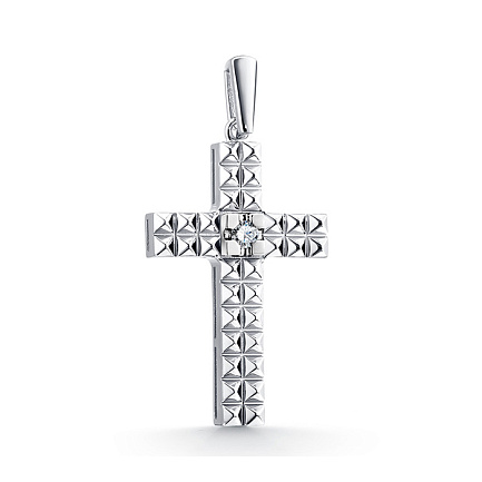 Подвеска из белого золота с бриллиантом