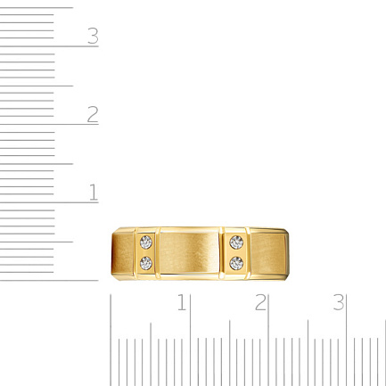 Обручальное кольцо с бриллиантами из желтого золота