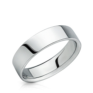 Кольцо обручальное из белого золота