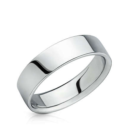 Кольцо обручальное из белого золота