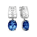 Серьги с английским замком из белого золота с бриллиантами