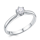 Кольцо из белого золота с бриллиантом