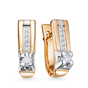 Серьги из красного золота с бриллиантами