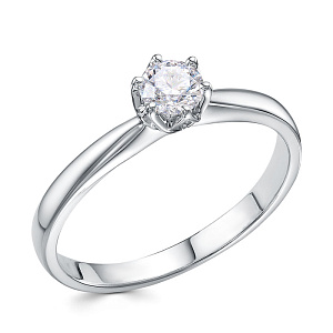 Кольцо из белого золота с бриллиантом