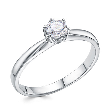 Кольцо из белого золота с бриллиантом