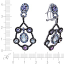 Серьги из белого золота с аквамаринами, цаворитами